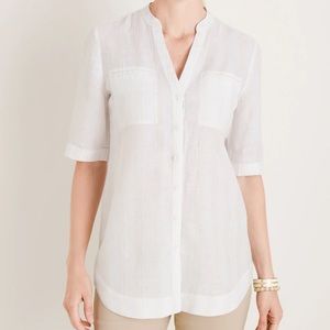 Chico’s Utility Camp Shirt With Metallic Stripe